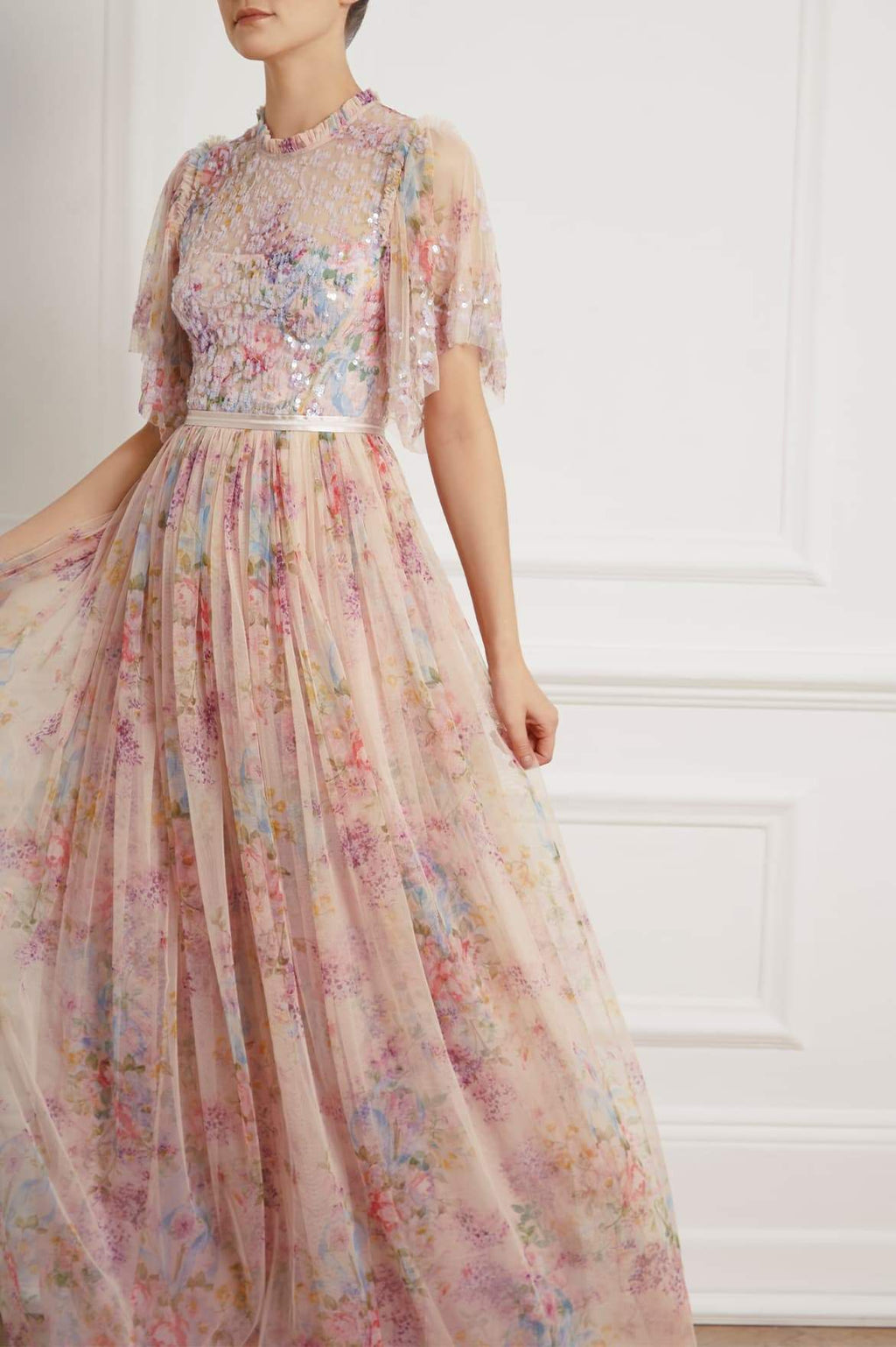 Floral Diamond Bodice Maxi Dress ...